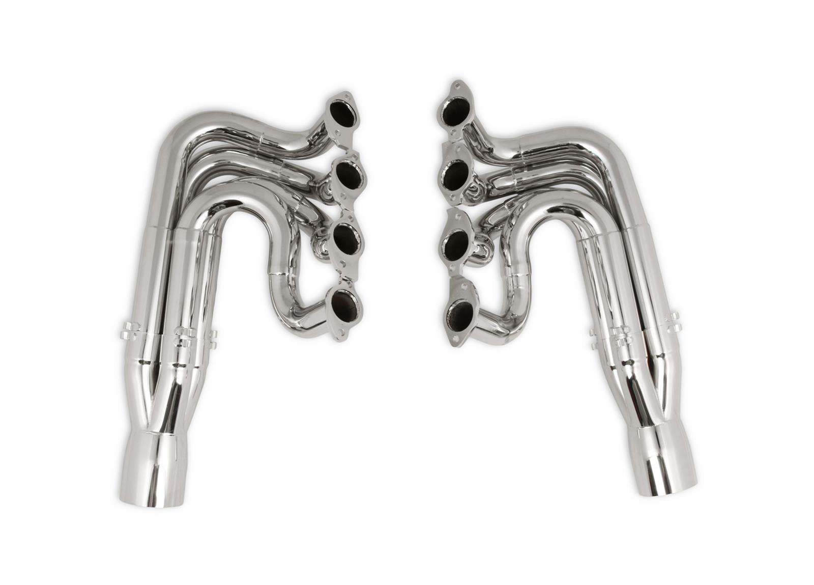 Hooker RacingHeart 3-Step Dragster Headers 2502-6HKR Headers, Downsweep, Primary, 4.5 in. Collector, Steel, Chrome, Big Block, Chevrolet, Pair thumbnail 7