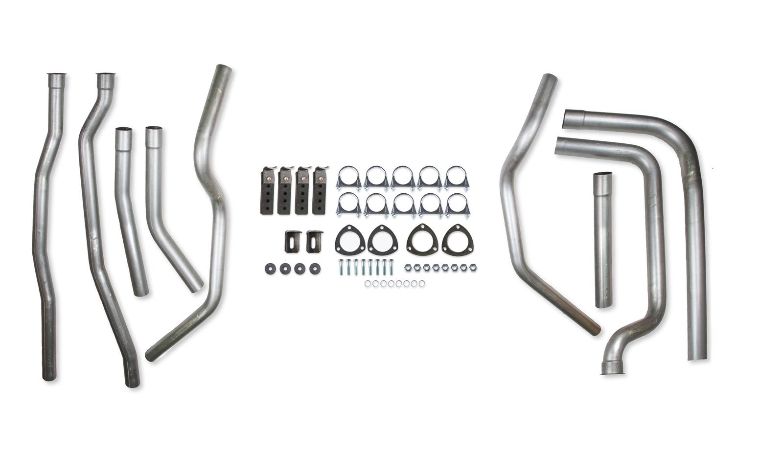 Hooker Competition Header-Back Exhaust Systems 7701HKR Systems, Header-Back, Dual, Steel, Aluminized, Split Rear Exit, RWD/4WD, Dodge, Small Block, Kit