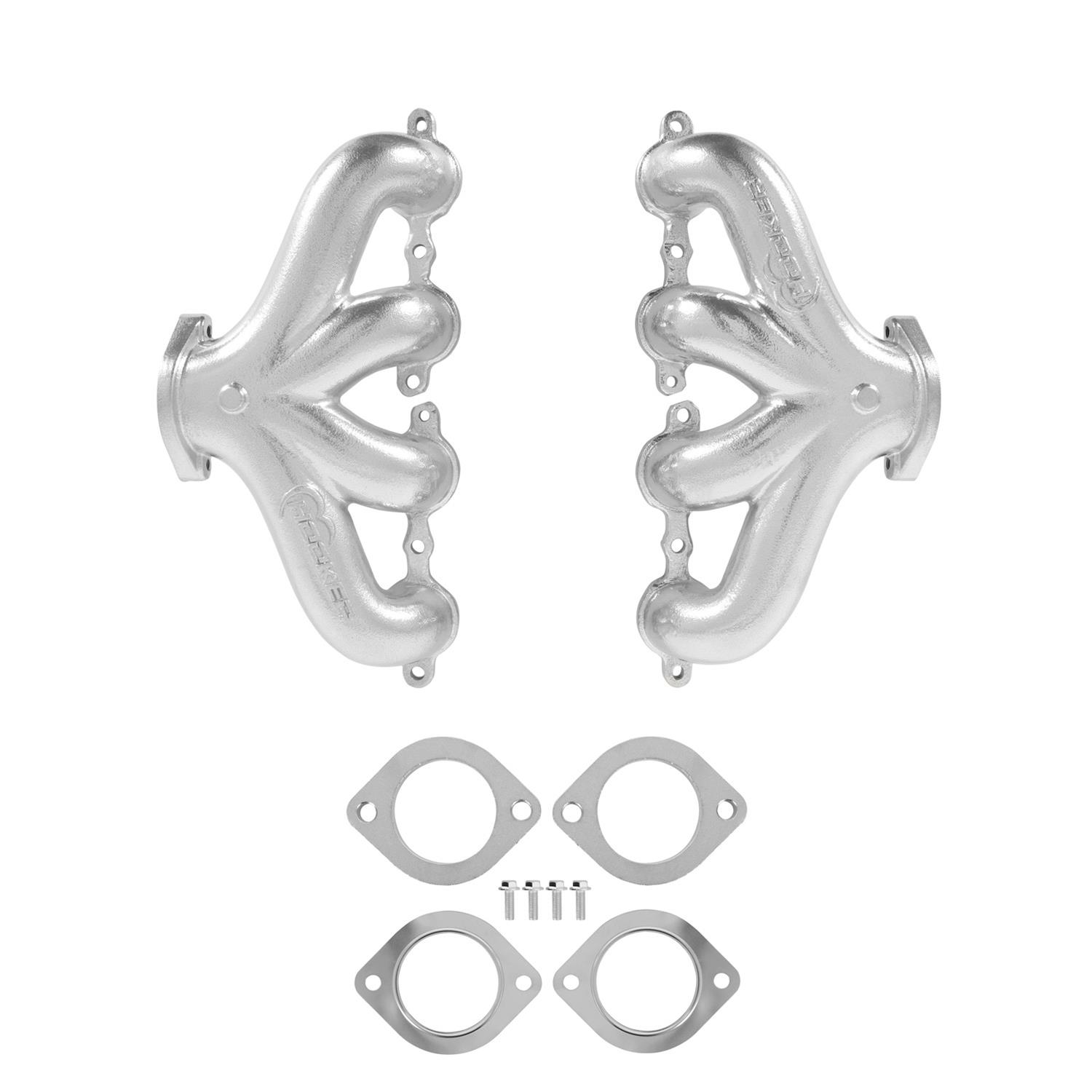 Hooker Blackheart Exhaust Manifolds 8504-1HKR Manifolds, Cast Iron, Silver Ceramic Coated, Chevy, LS Series Engines, Modifications Required, Pair thumbnail 2