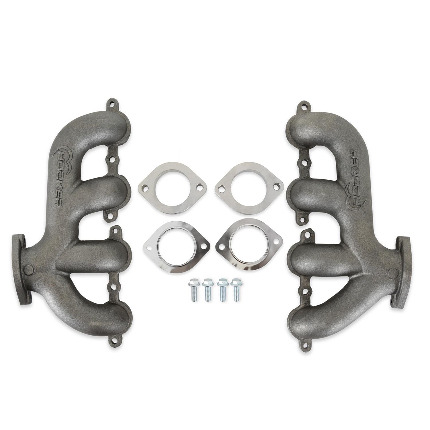 Hooker Blackheart LS Swap Headers 8505HKR Exhaust Manifold, Swap, Cast Iron, Natural, Rear Dump, Universal, Pair thumbnail 2