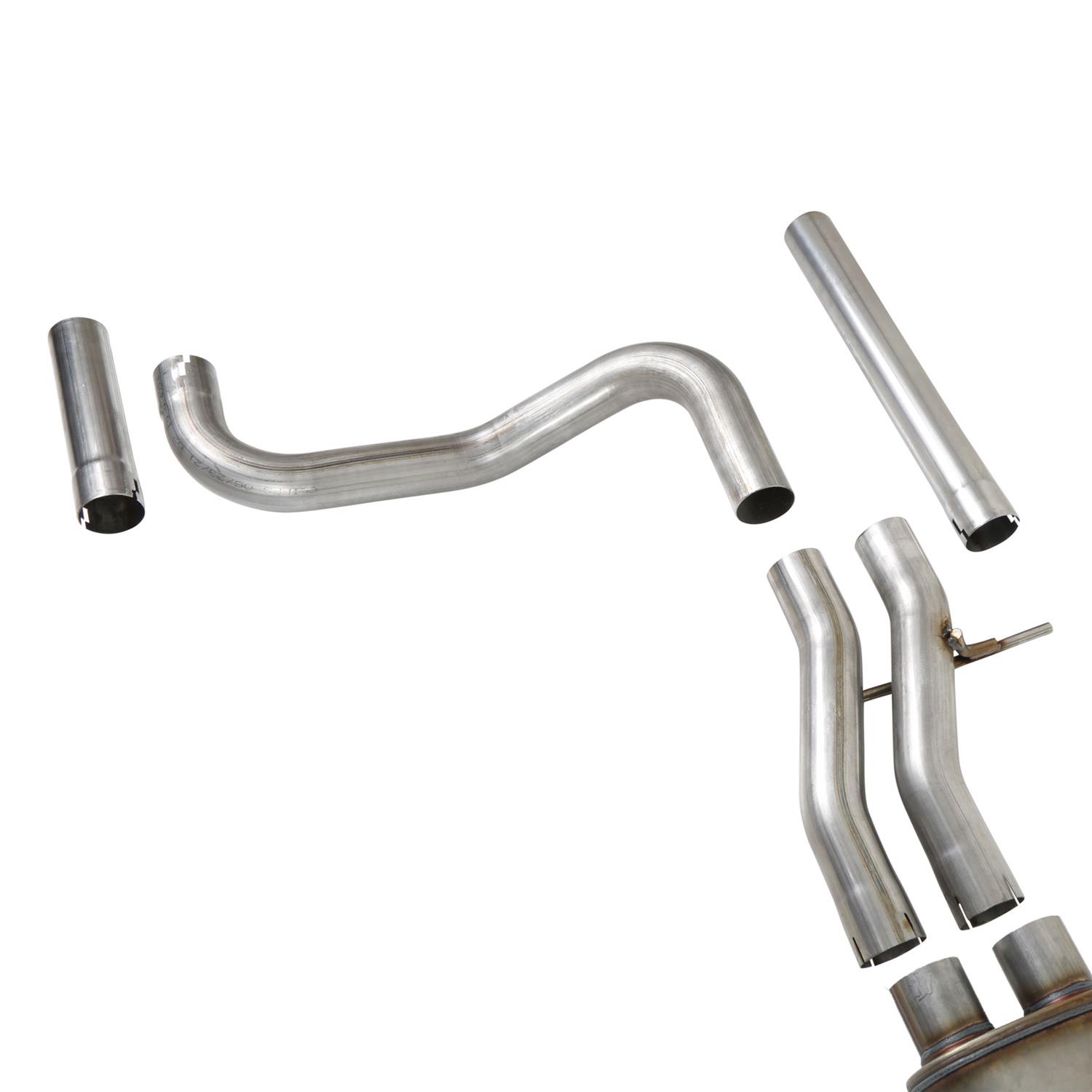 Hooker Blackheart Exhaust Systems BH14345 System, Blackheart, Crossmember Back, 409 Stainless, Natural, 2.5 in. Diameter, Dual Exit, Engine Swap, Chevy, GMC, Kit thumbnail 2