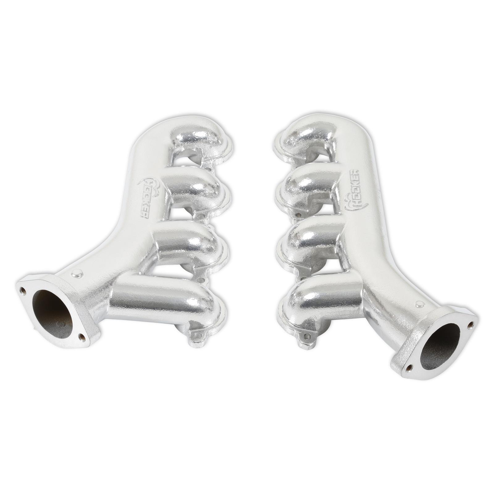 Hooker Blackheart Exhaust Manifolds BHS594 Manifolds, Blackheart, Cast Iron, Silver Ceramic Coated, Chevrolet, GMC, Small Block LS, Pair thumbnail 2