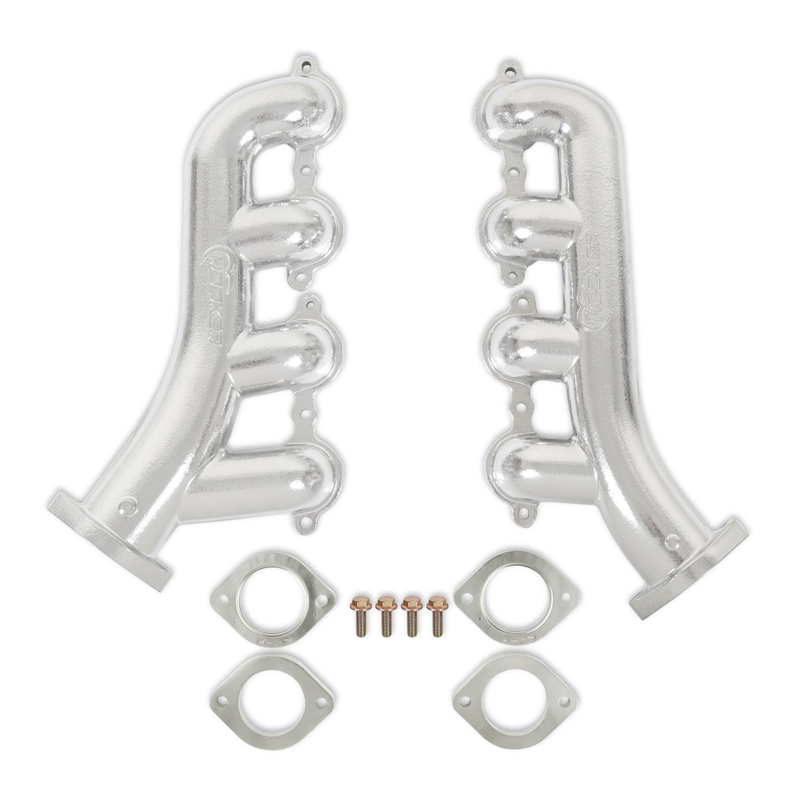 Hooker Blackheart Exhaust Manifolds BHS594 Manifolds, Blackheart, Cast Iron, Silver Ceramic Coated, Chevrolet, GMC, Small Block LS, Pair