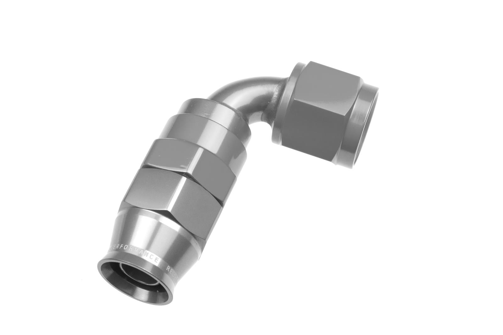 Redhorse Performance 1200 Series Reuseable PTFE Hose Ends 1290-10-5 Ends, Series, Reuseable, PTFE, -10 AN Female Threads, Reusable swivel, 90 degree, -10 AN Hose, Aluminum, Clear Anodized, Each