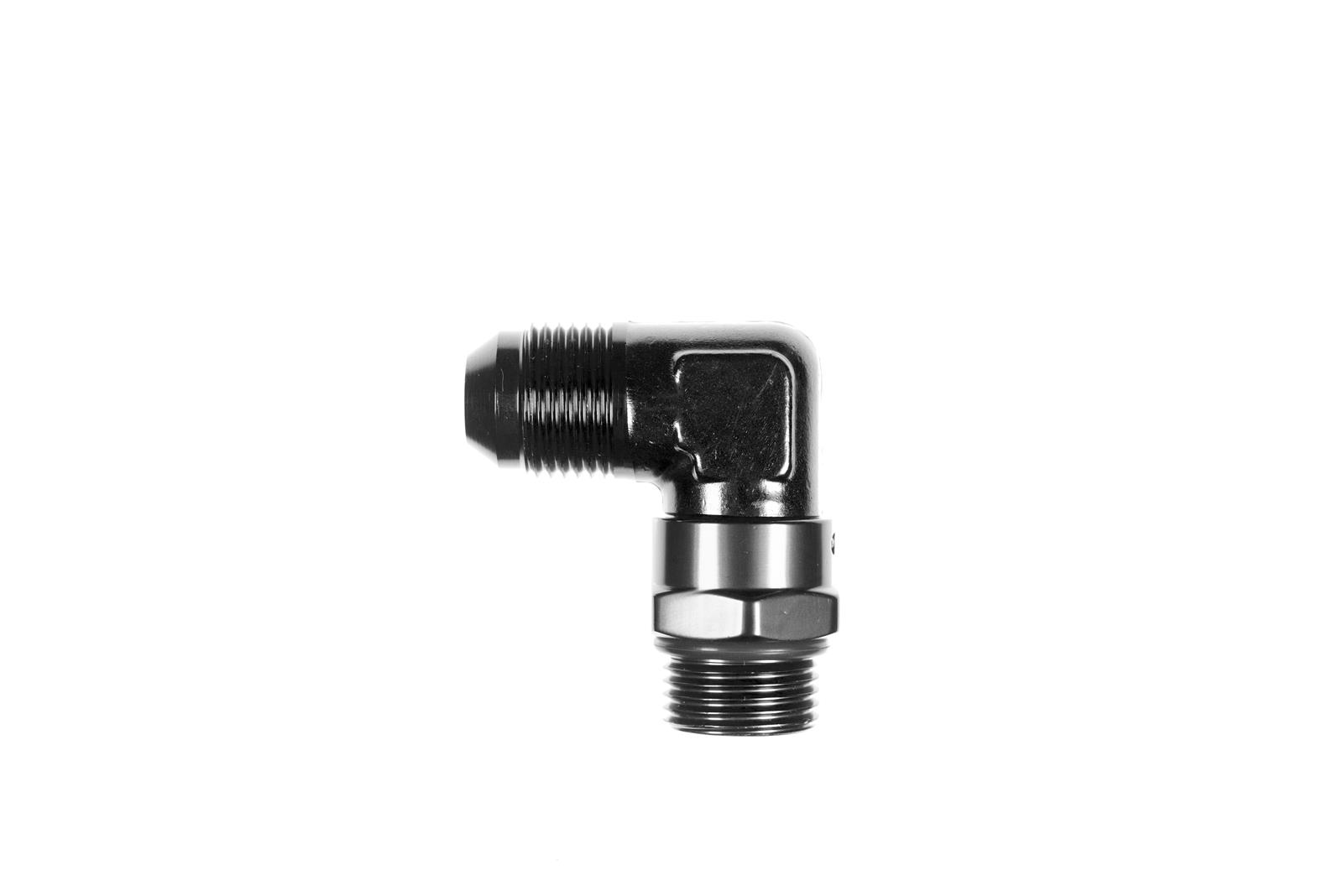 Redhorse Performance 1690 Series AN to ORB Adapters 1690-08-08-2 Fitting, Adapter, AN, 90 Degree, Aluminum, Black Anodized, -8 AN, Swivel, Each thumbnail 2