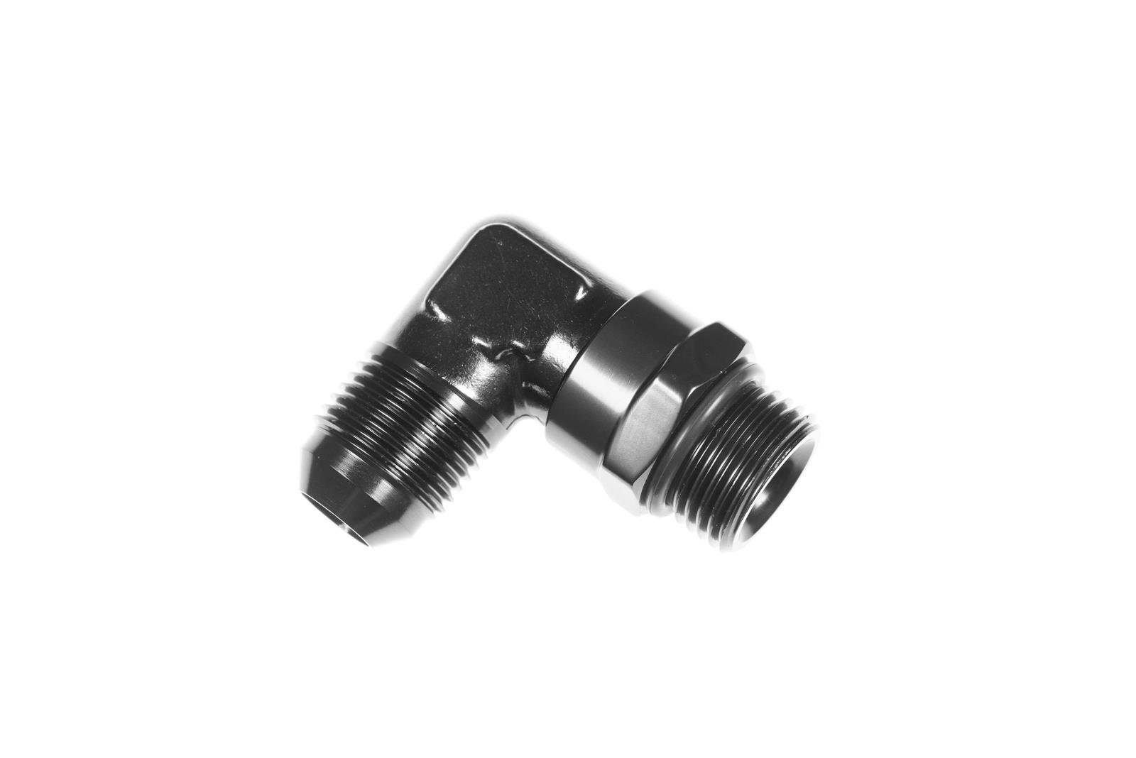 Redhorse Performance 1690 Series AN to ORB Adapters 1690-08-08-2 Fitting, Adapter, AN, 90 Degree, Aluminum, Black Anodized, -8 AN, Swivel, Each