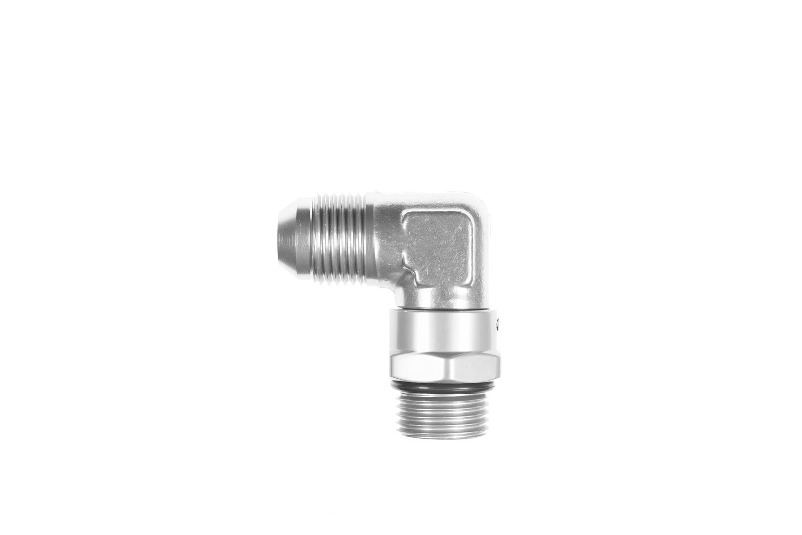 Redhorse Performance 1690 Series AN to ORB Adapters 1690-06-06-5 Fitting, Adapter, AN, 90 Degree, Aluminum, Clear Anodized, -6 AN, Swivel, Each thumbnail 2