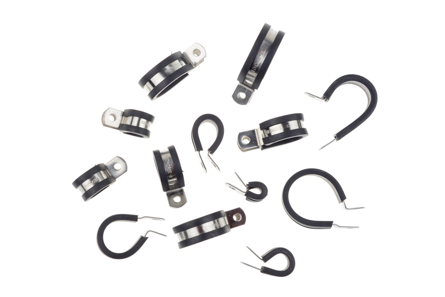 Redhorse Performance 220 Series Cushioned Hose Clamps 220-16-2 Mounting Clamps, Cushioned, Aluminum, Natural, Rubber, -16 AN, 1/4 in. Mounting Hole, Sold as a set of 10 thumbnail 2