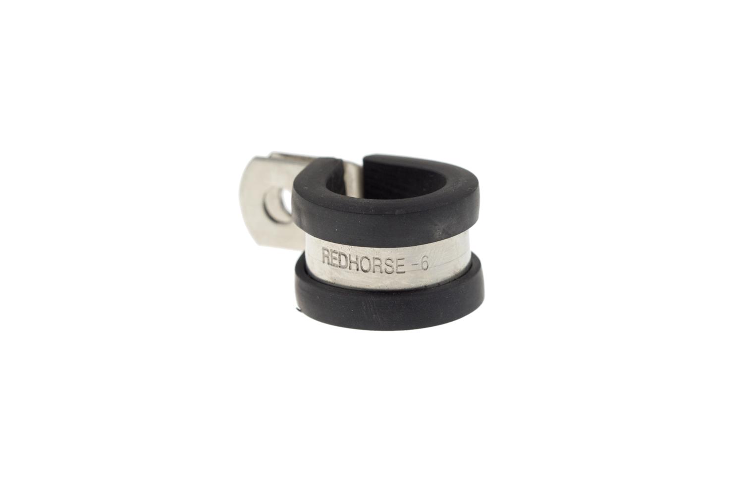 Redhorse Performance 220 Series Cushioned Hose Clamps 220-06-2 Mounting Clamps, Cushioned, Aluminum, Natural, Rubber, -6 AN, 1/4 in. Mounting Hole, Sold as a set of 10 thumbnail 2