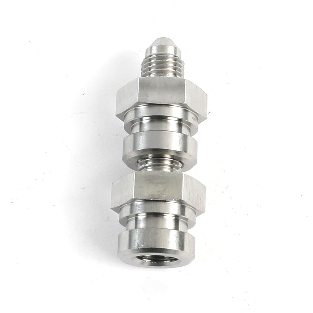 Redhorse Performance 335 Series Inverted Flare Female Adapters 335-03-03 Fittings, Brake, Male -3 AN to 3/8 in.-24 Thread Flare, Steel, Nickel Plated, Pair