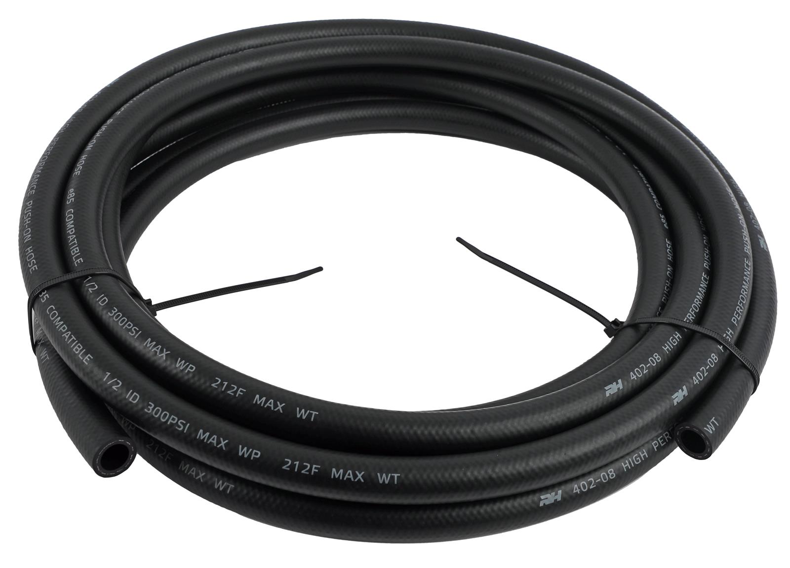 Redhorse Performance 402 Series Push-Lock Hose -8 AN 20 ft. 402-08-20 Hose, Series, Synthetic Rubber, Black, AN, Length, Each