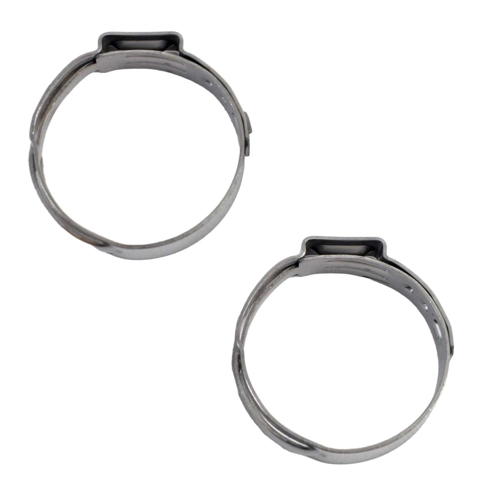 Redhorse Performance 420 Series Push-Lock Hose Clamps 420-10 Clamps, Push Lock, Stainless Steel, Natural, -10 AN, Pair
