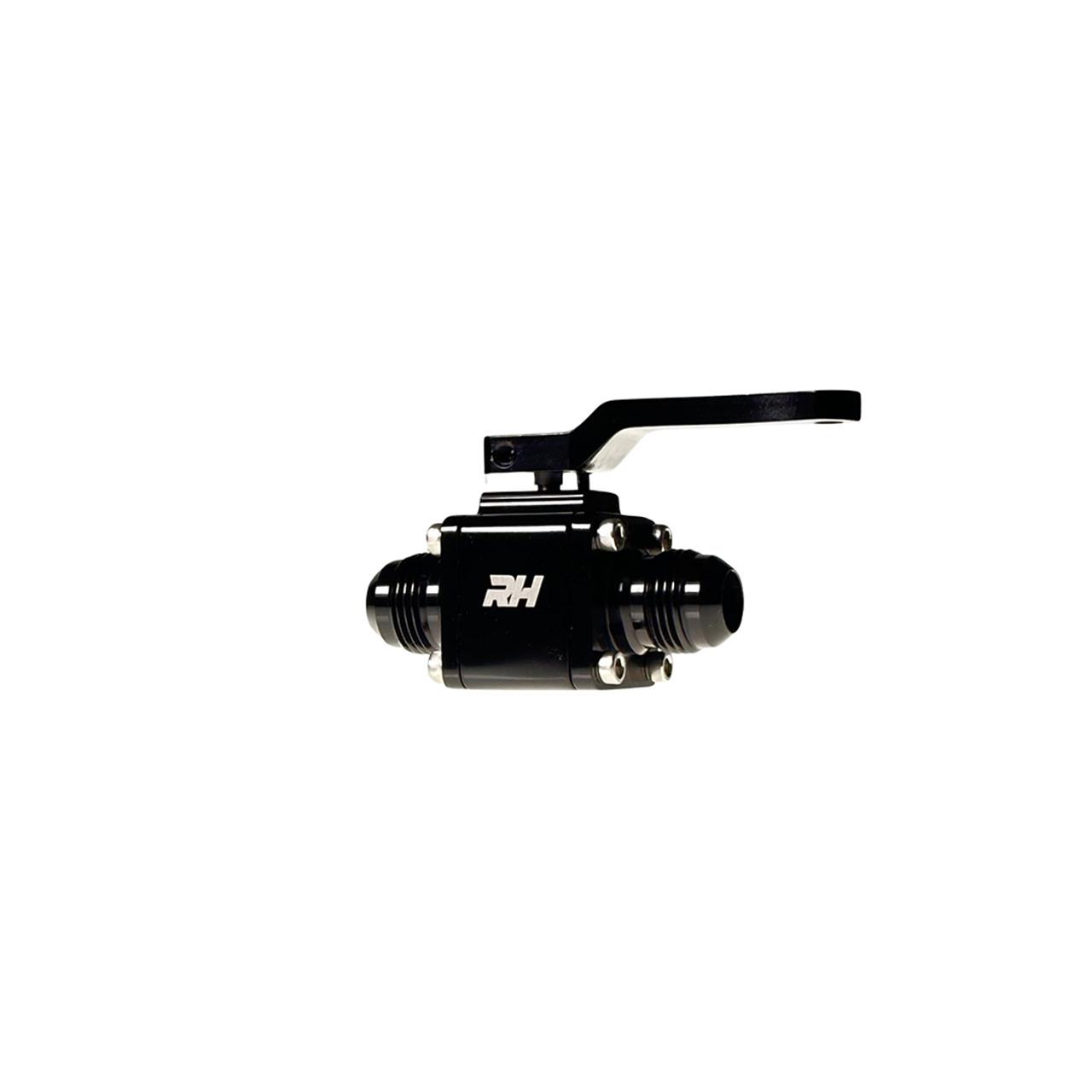 Redhorse Performance Shut-Off Valves 4675-12-12-2 Inline Shut Off Valve -12AN Male Inlet, -12AN Male Outlet - Black