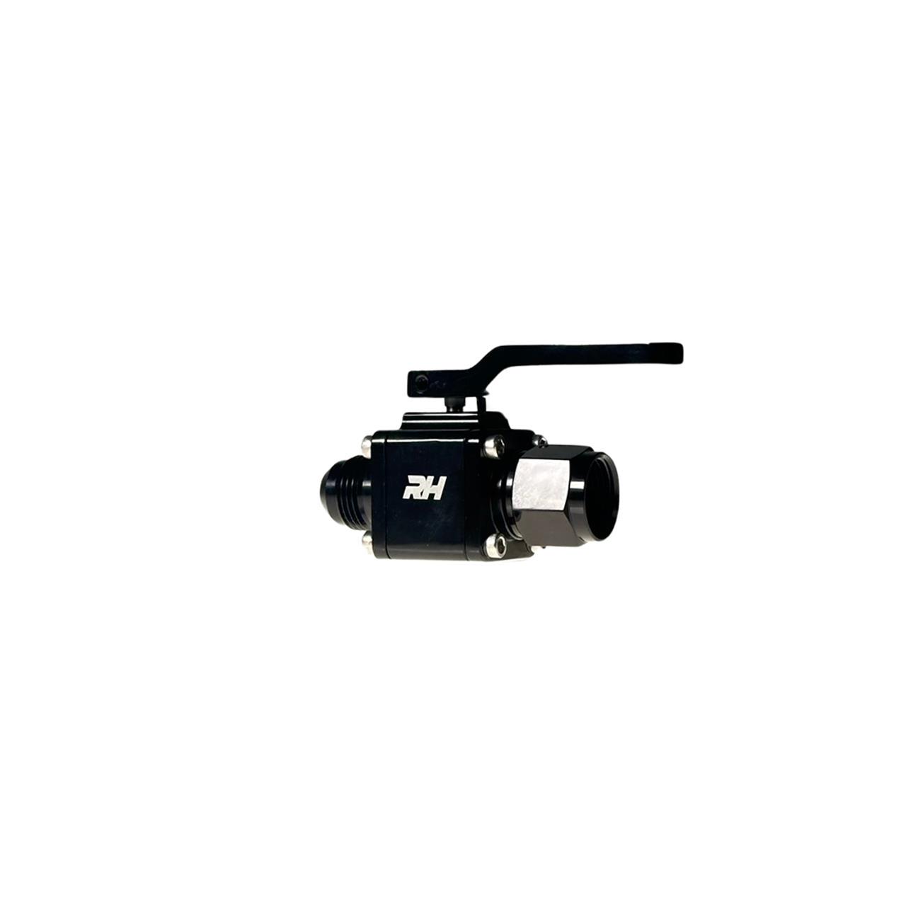 Redhorse Performance Shut-Off Valves 4676-08-08-2 Inline Shut Off Valve -08AN Male Inlet, -08AN Female Outlet - Black