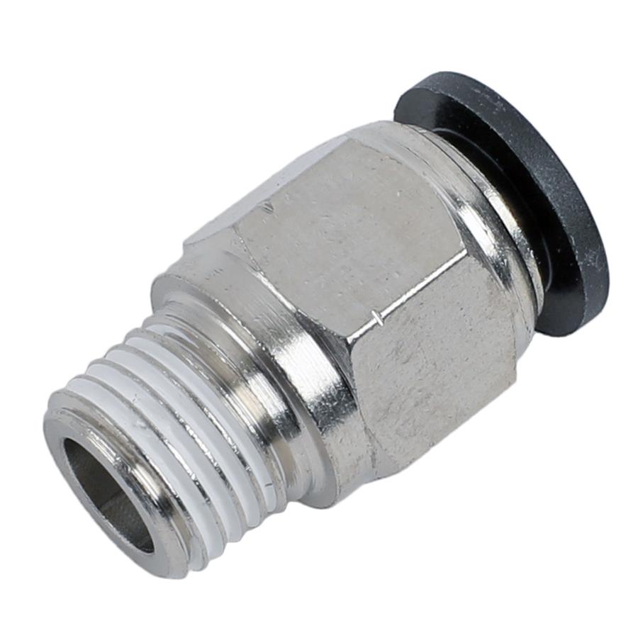 Redhorse Performance 4716 Series Push-to-Connect Fittings 4716-02-06-5 Fitting, Air Line, Straight, Male 1/8 in. NPT to 3/8 in., Nylon/Brass, Each