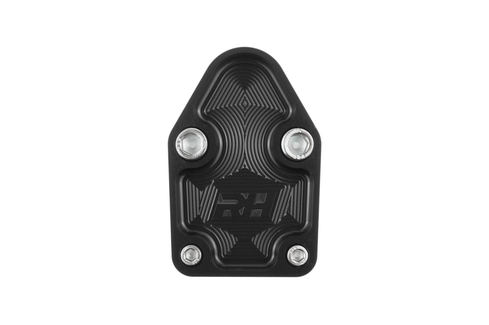 Redhorse Performance Fuel Pump Block-Off Plates 4810-350-2 Plate, Aluminum, Black Anodized, Chevy, Small Block, Each