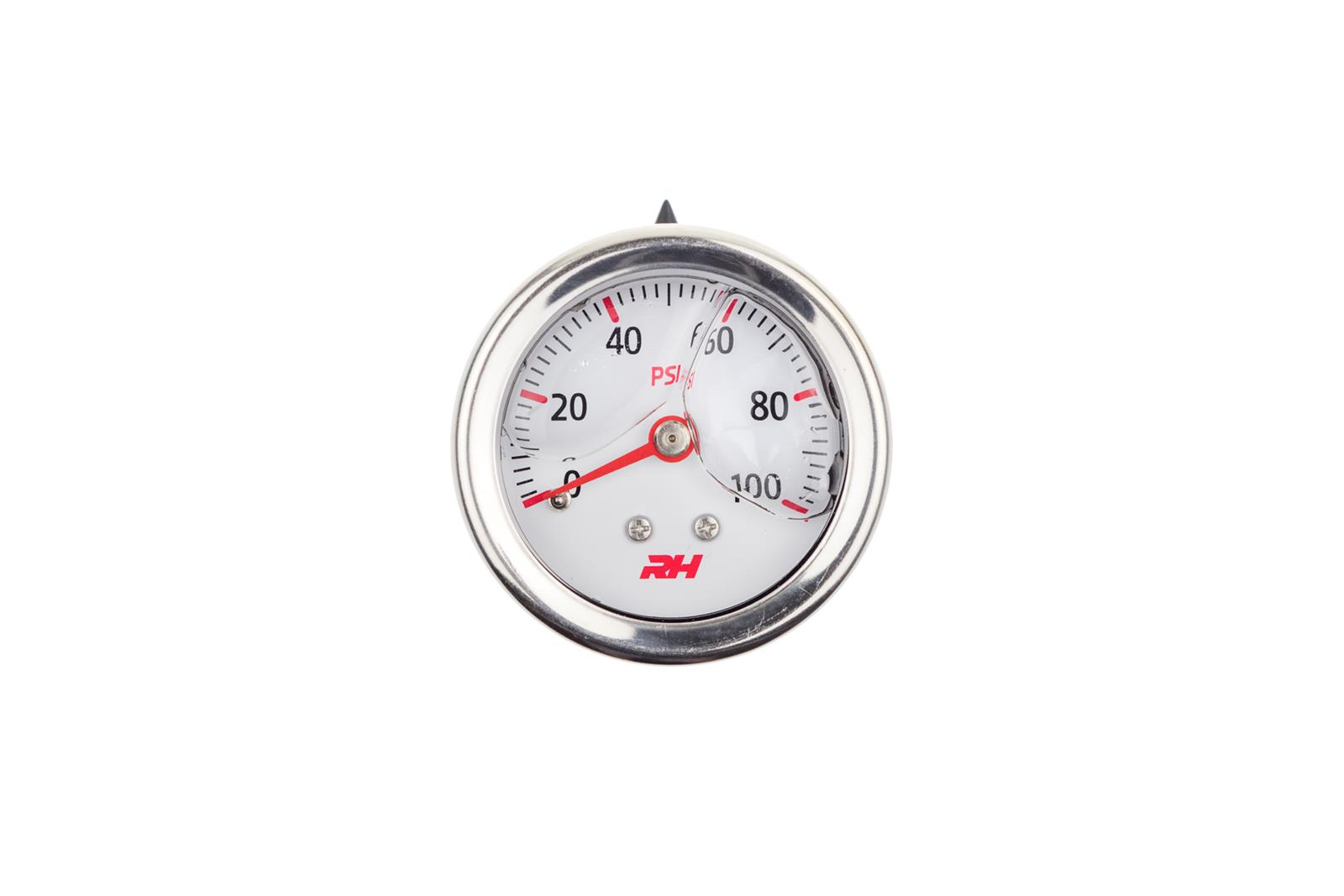 Redhorse Performance 5001 Series Liquid Filled Fuel Pressure Gauges 5001-100-1 Gauge, Pressure, 0-100 psi, 1 1/2 in., Analog, Mechanical, Filled, Each thumbnail 3