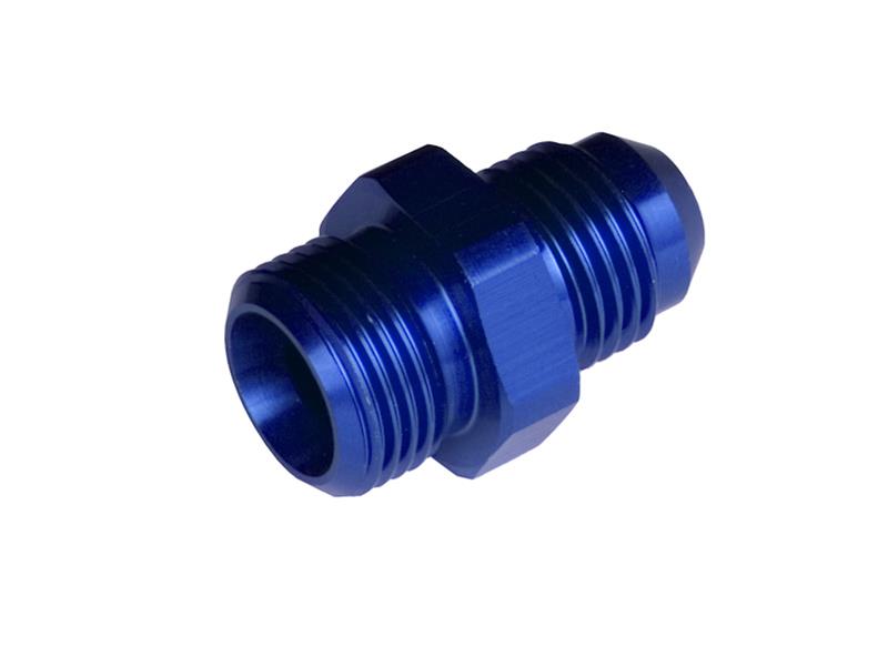 Redhorse Performance 5000 Series Carburetor Inlet Fittings 5020-06-1 Fitting, Inlet, Long, -6 AN to 5/8 in.-20 Male Thread, Aluminum, Blue Anodized, Each