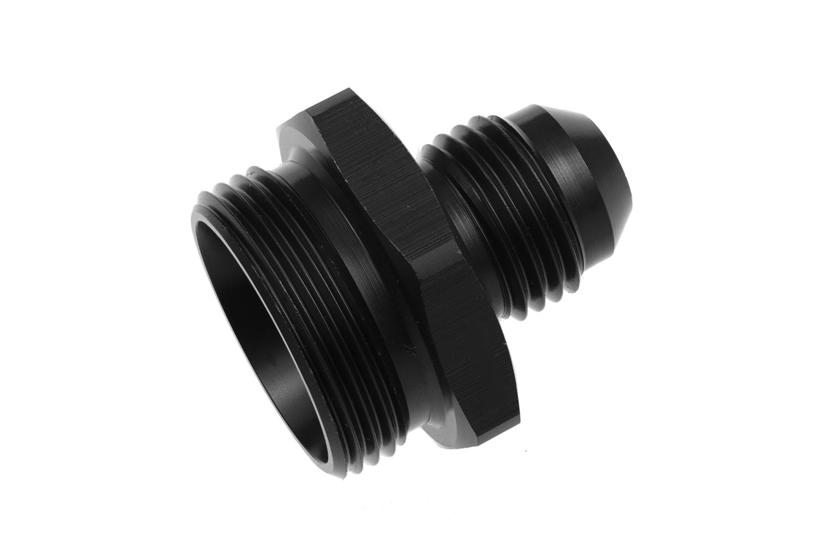 Redhorse Performance 5000 Series Carburetor Inlet Fittings 5030-06-2 Fitting, Inlet, -6 AN to 7/8-20 in. Male Thread, Aluminum, Black Anodized, Pair