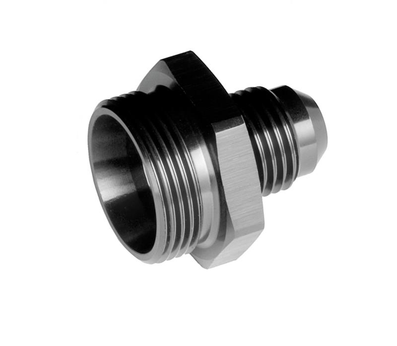 Redhorse Performance 5000 Series Carburetor Inlet Fittings 5040-08-2 Fitting, Inlet, -8 AN to 7/8-20 in. Male Thread, Aluminum, Black Anodized, Pair