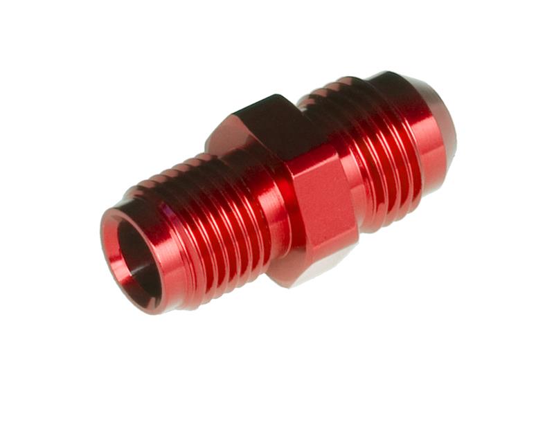 Redhorse Performance 5050 Series Inverted Flare to AN Adapter Fittings 5050-06-3 Fitting, Adapter, Flare, Straight, Aluminum, Red Anodized, -6 AN, 1/2-20 in. Flare, Each