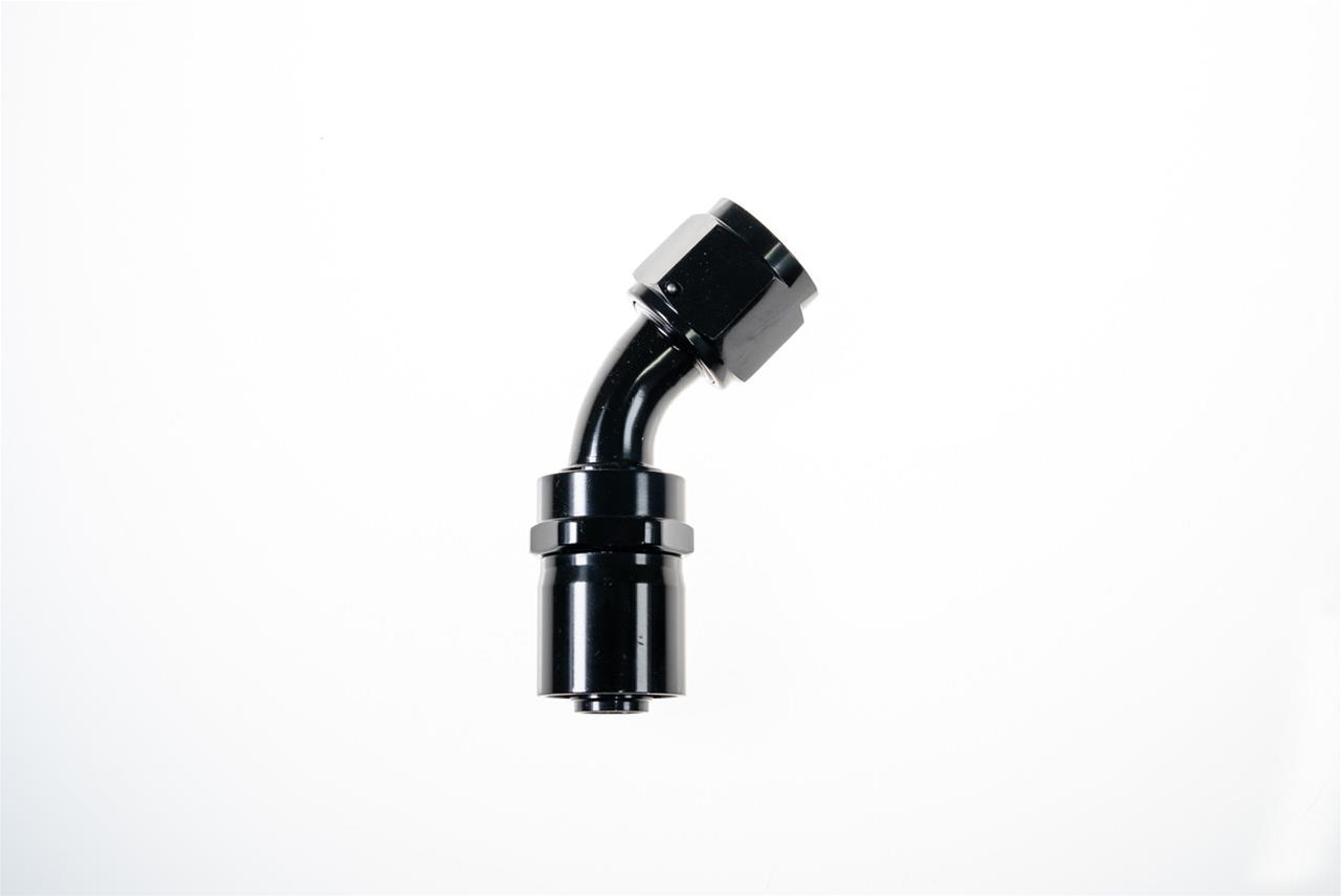Redhorse Performance 7000 Series Crimp Style Hose End Fittings 7042-16-2 Ends, Ends, 45 degree, Collar, -16 AN Size, Aluminum, Black, -16 AN Female Threads, Each