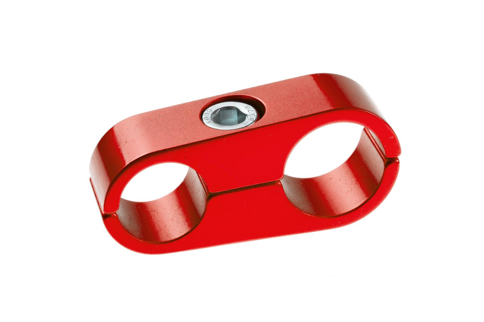 Redhorse Performance 730 Series AN Hose Separators 730-06-06-3 and Line Mounting Clamps, Separators, 2 Capacity, Aluminum, Red Anodized, 0.560 in. O.D., for -6 Braided Hose, Each thumbnail 2