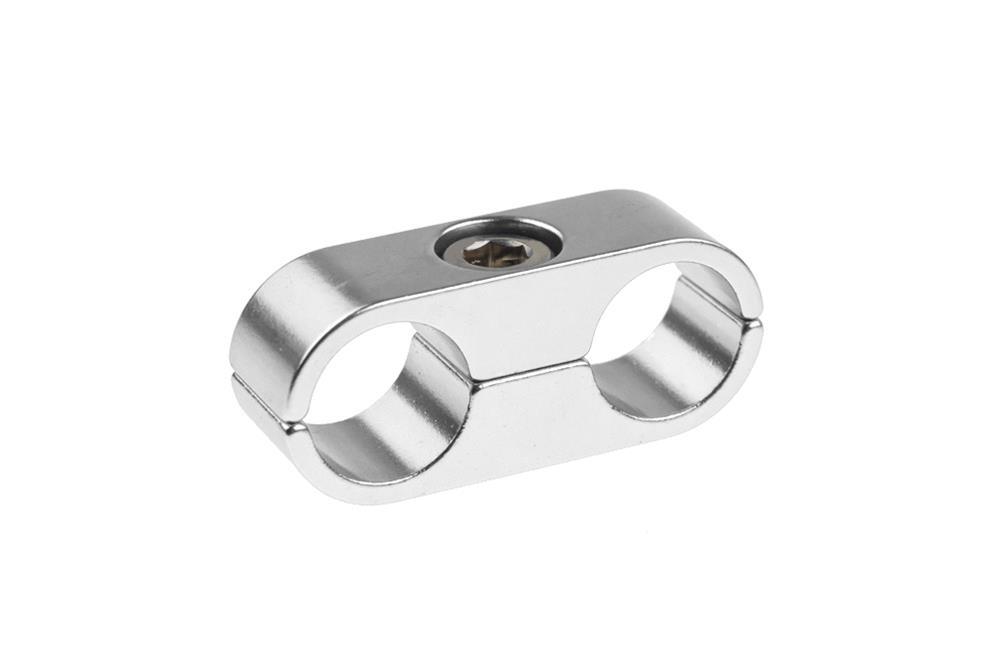 Redhorse Performance 730 Series AN Hose Separators 730-08-08-5 and Line Mounting Clamps, Separators, 2 Capacity, Aluminum, Clear Anodized, 0.680 in. O.D., for -8 Braided Hose, Each thumbnail 3