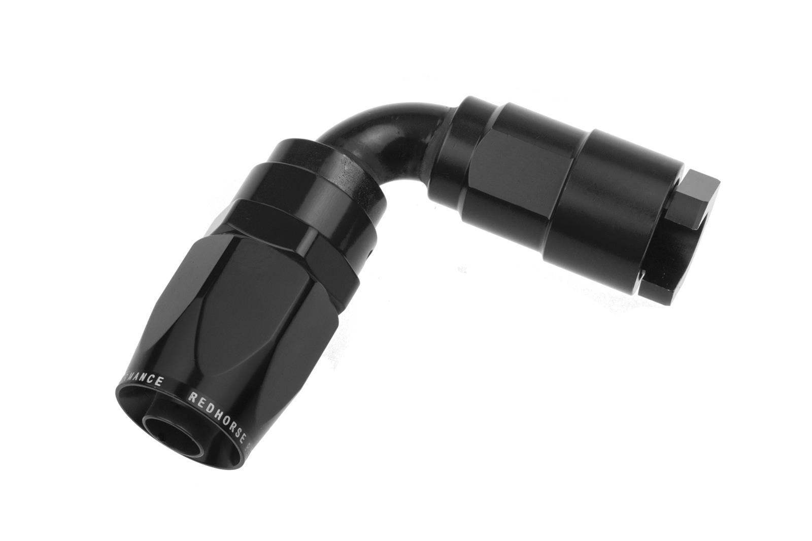 Redhorse Performance 8090 Series Quick-Connect Hose Ends 8090-06-05-2 Fittings, End, 90 Degree, -6 AN Hose, 5/16 EFI Quick-Disconnect, Aluminum, Black Anodized, Each