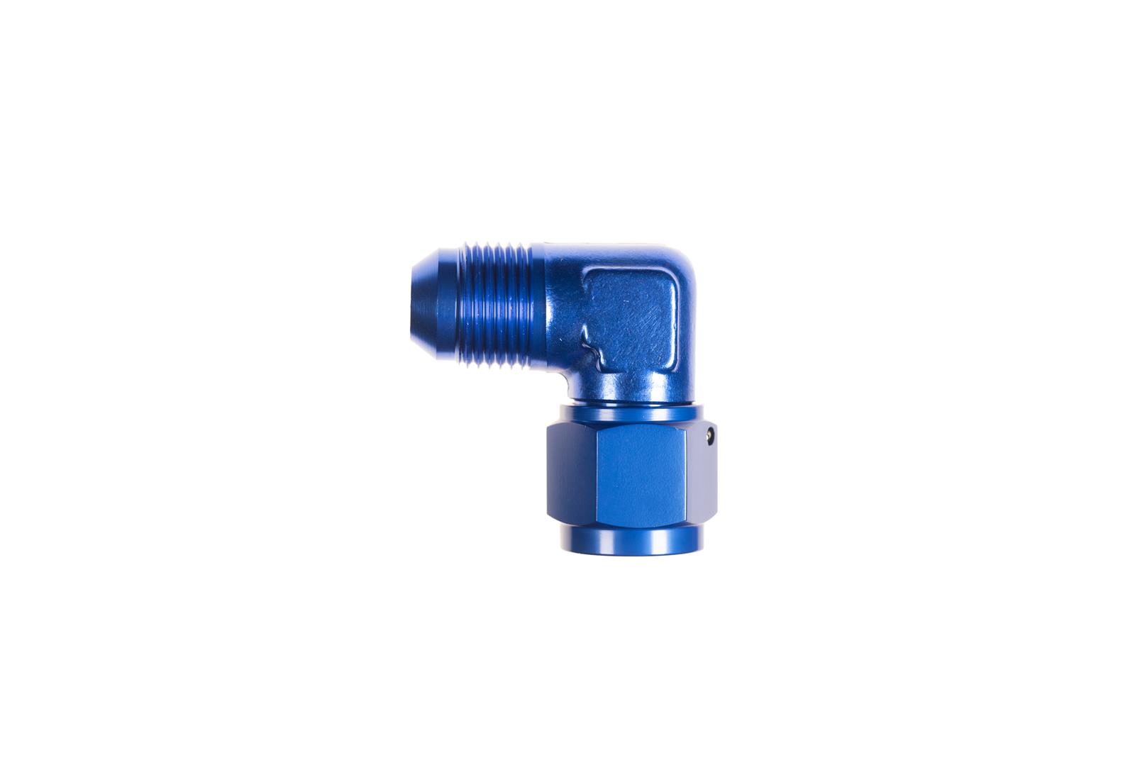 Redhorse Performance 8290 Series Couplers 8290-10-10-1 Fitting, Coupler, Union, AN to AN, 90 Degree, Aluminum, Blue Anodized, -10 AN, -10 AN, Swivel, Each