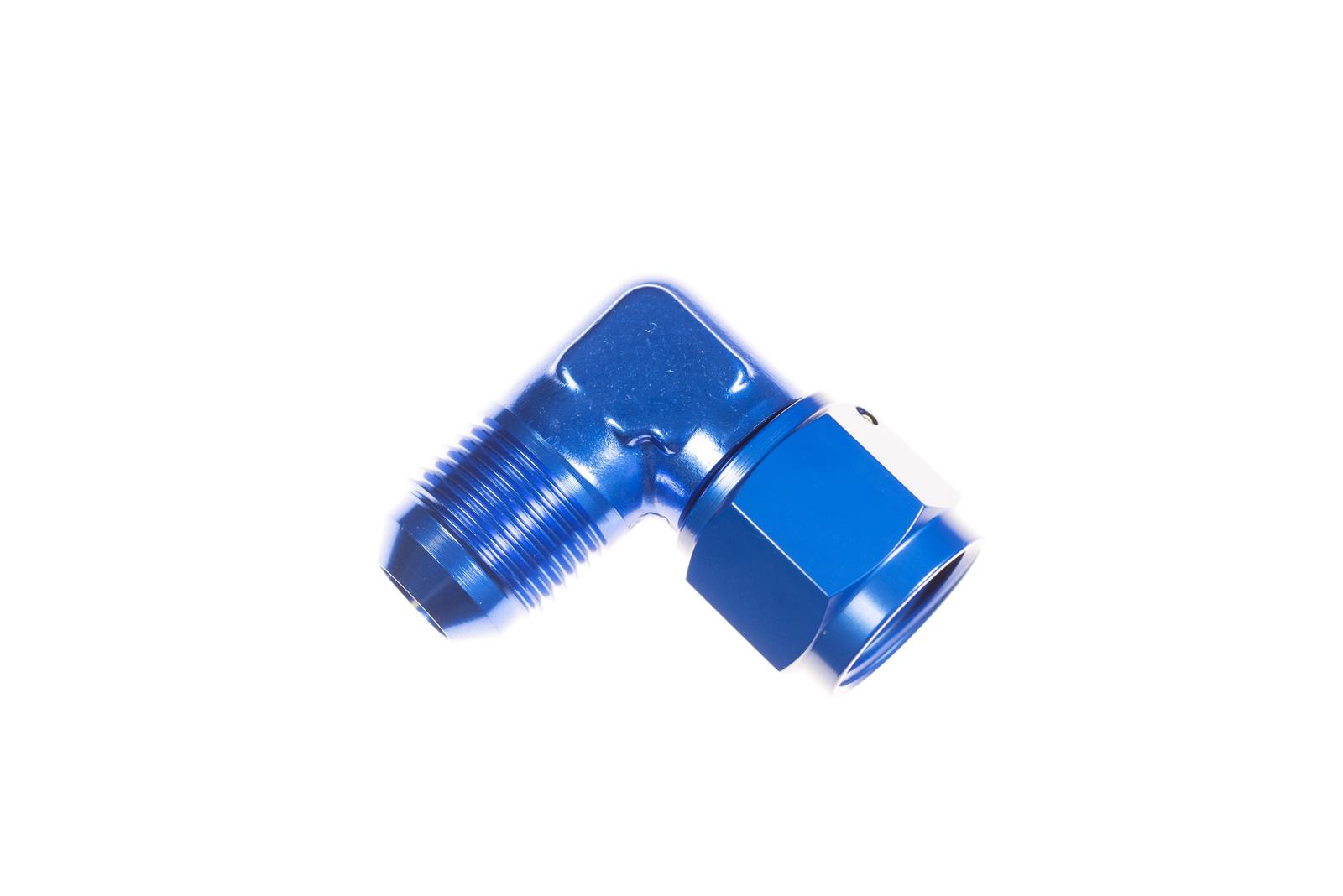 Redhorse Performance 8290 Series Couplers 8290-10-10-1 Fitting, Coupler, Union, AN to AN, 90 Degree, Aluminum, Blue Anodized, -10 AN, -10 AN, Swivel, Each thumbnail 2