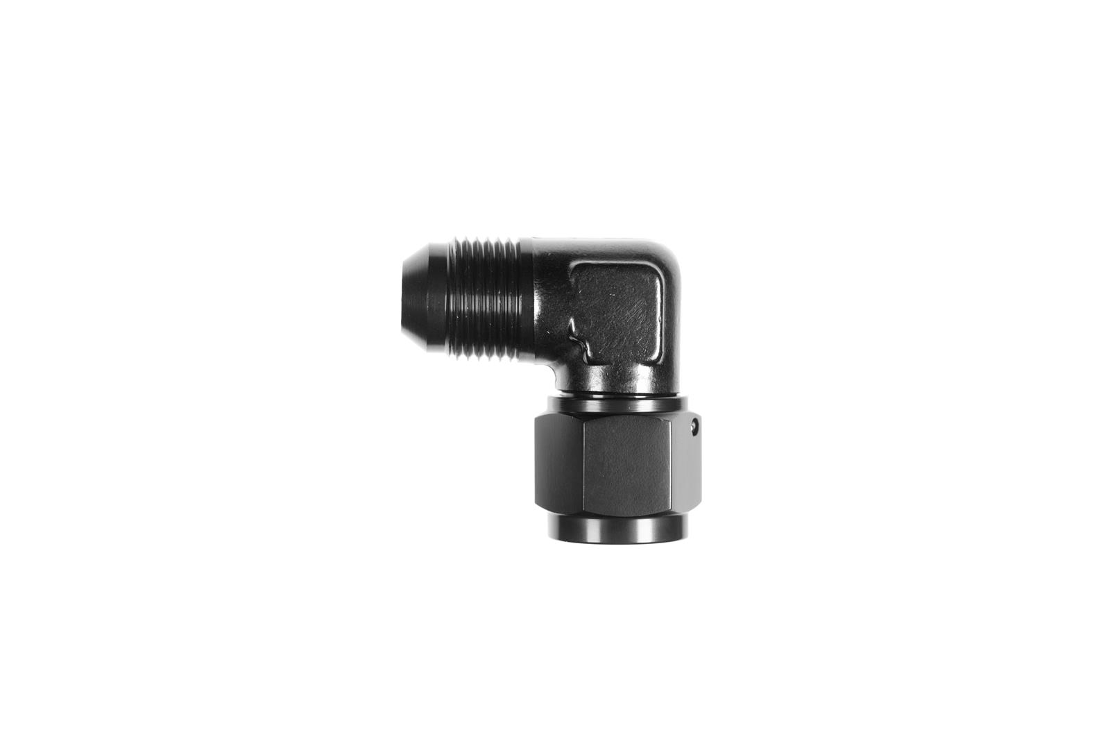 Redhorse Performance 8290 Series Couplers 8290-12-12-2 Fitting, Coupler, Union, AN to AN, 90 Degree, Aluminum, Black Anodized, -12 AN, -12 AN, Swivel, Each