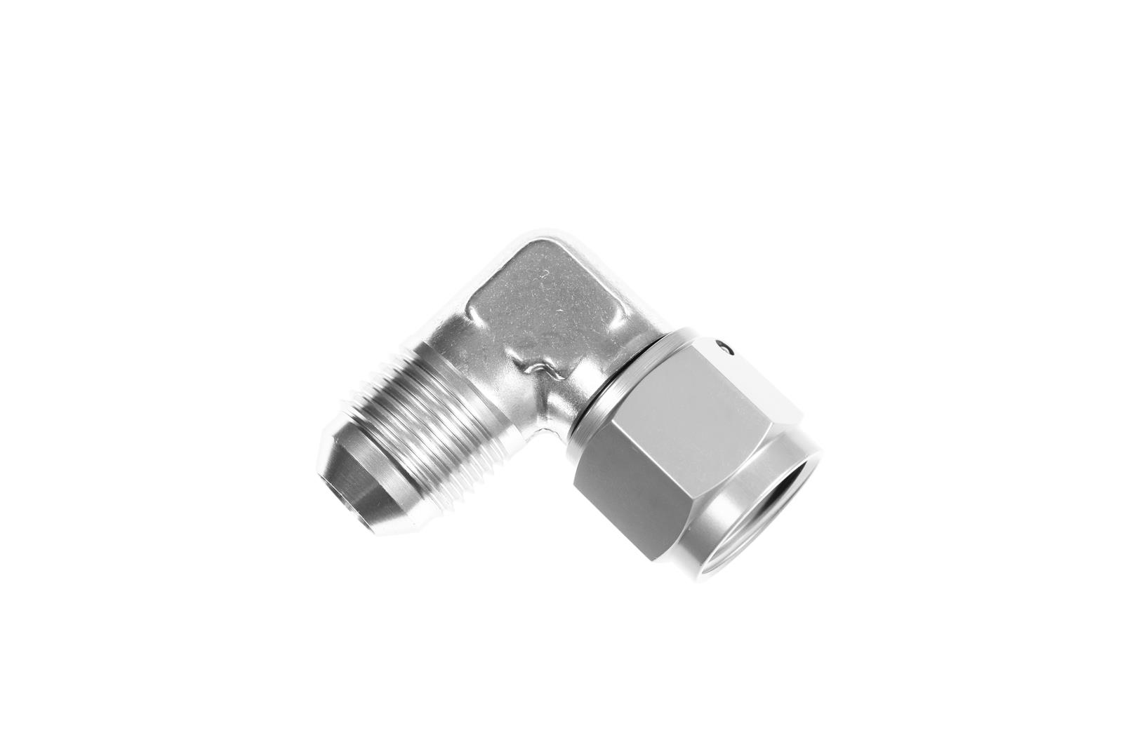 Redhorse Performance 8290 Series Couplers 8290-06-06-5 Fitting, Coupler, Union, AN to AN, 90 Degree, Aluminum, Clear Anodized, -6 AN, -6 AN, Swivel, Each thumbnail 2