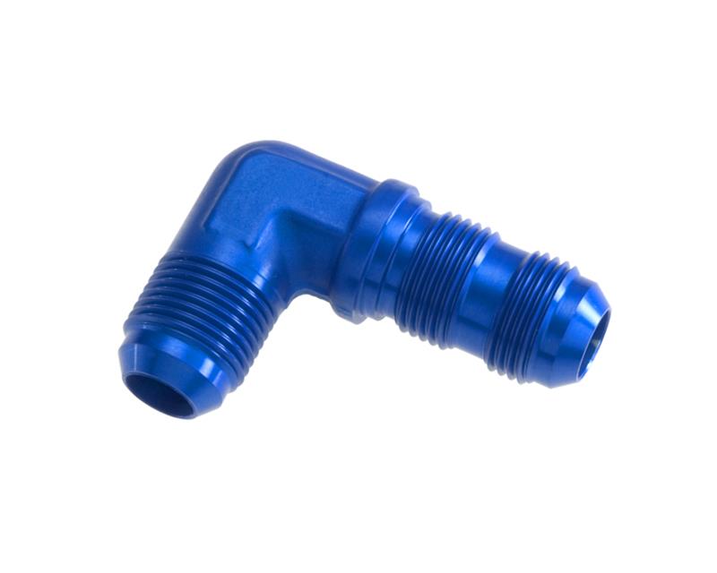 Redhorse Performance 833 Series Bulkhead Fittings 833-12-1 Fitting, Union, 90 Degree, -12 AN, Aluminum, Blue Anodized, Each