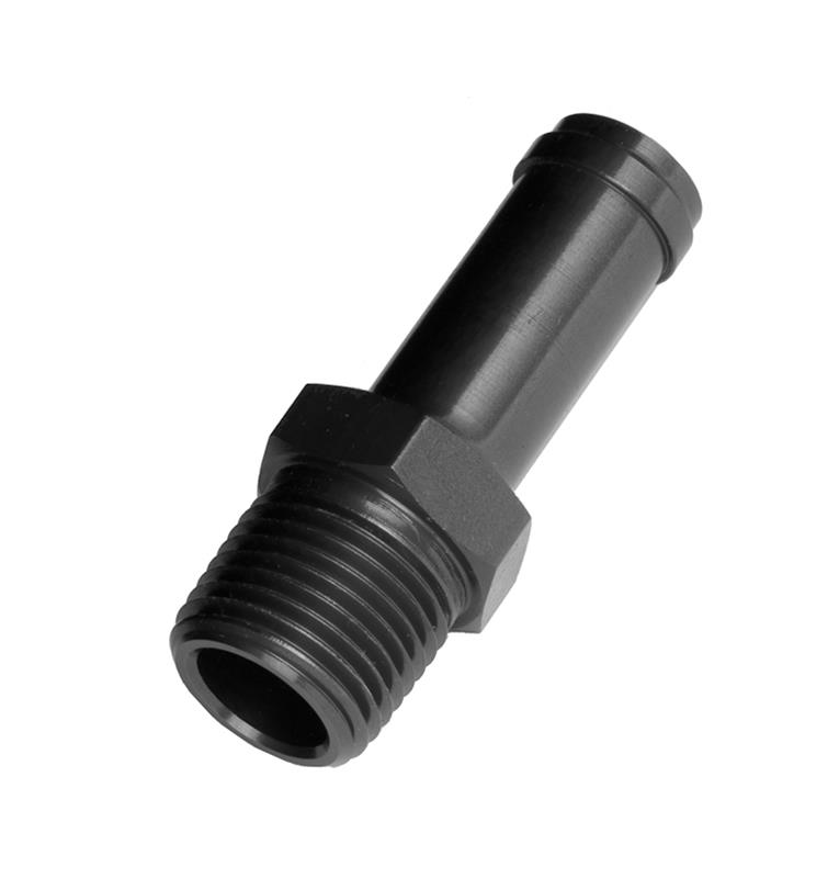 Redhorse Performance 840 Series Hose Barb to NPT Adapters 840-04-02-2 Fitting, Adapter, AN Barb, Straight, Aluminum, Black Anodized, 1/8 in. NPT, 1/4 in. Barb, Each