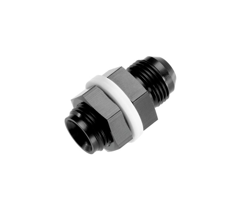 Redhorse Performance 8832 Series High-Flow Bulkhead Fittings 8832-08-2 Fitting, -8 AN Thread, Straight, Aluminum, Black Anodized, Each