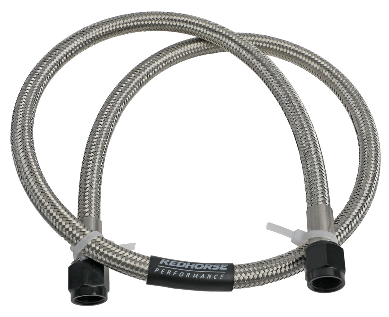 Redhorse Performance 900 Series Nitrous Oxide Hose Assemblies 900-06-36-2 Hose, Braided Stainless Steel, -6 AN Female End, Blue, -6 AN Female End, Black Anodized Ends, 36 in. Length, Each