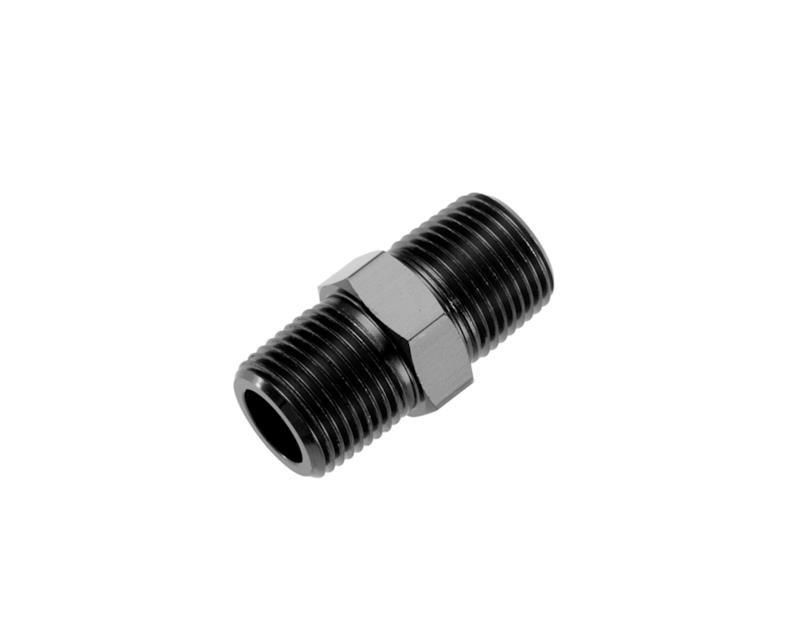 Redhorse Performance 911 Series NPT Male Nipple Fittings 911-02-2 Fitting, Coupler, to NPT, Straight, Aluminum, Black Anodized, 1/8 in. NPT, 1/8 in. NPT, Each