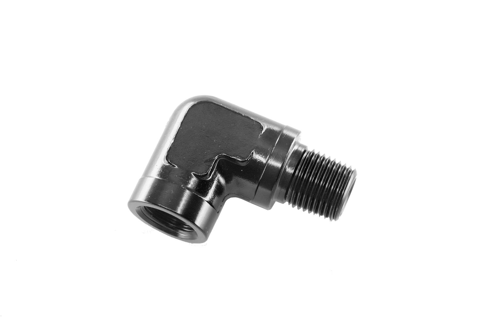 Redhorse Performance 914 Series NPT Coupler Fittings 914-02-2 and Adapters, Fittings, 90 degree, Aluminum, Black, 1/8 in. Male NPT, 1/8 in. Female NPT, Each