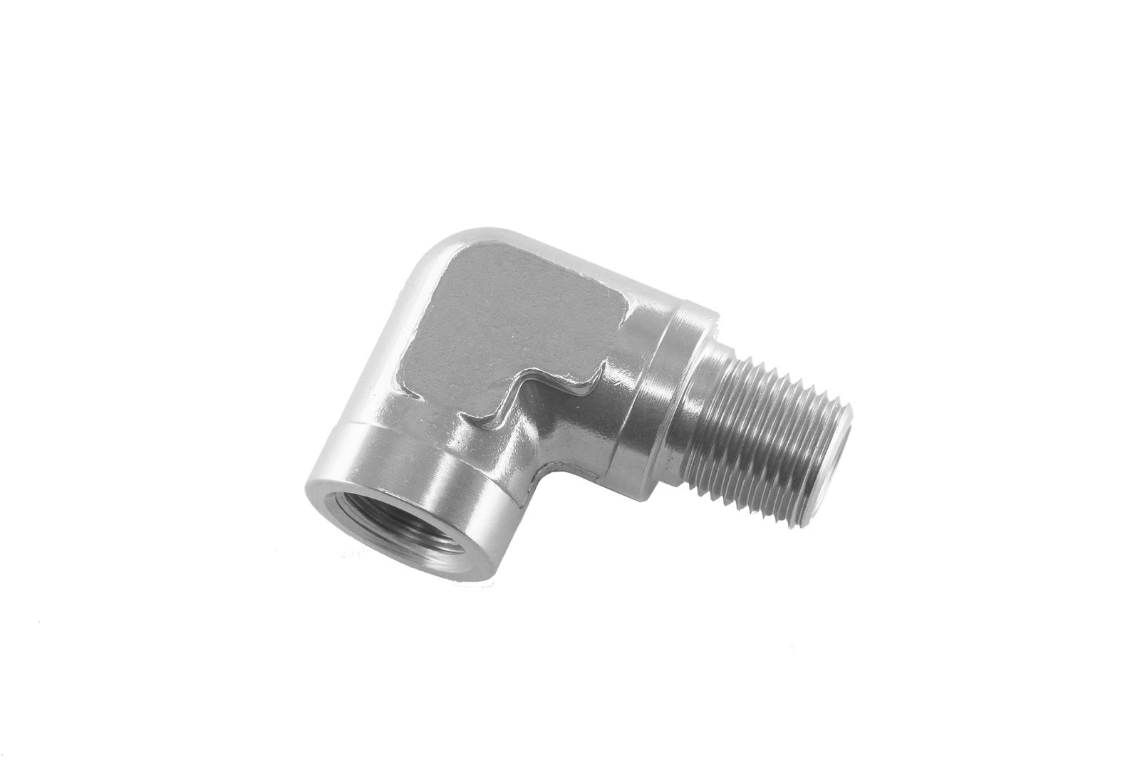 Redhorse Performance 914 Series NPT Coupler Fittings 914-02-5 and Adapters, Fittings, 90 degree, Aluminum, Clearcoat, 1/8 in. Male NPT, 1/8 in. Female NPT, Each