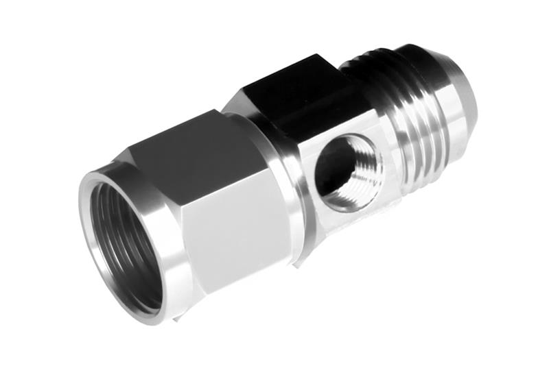 Redhorse Performance 9192 Series Gauge Adapters 9192-04-5 Fitting, Pressure Adapter, Straight, Aluminum, Clear Anodized, -4 AN Male, -4 AN Female, 1/8 in. NPT Female, Each