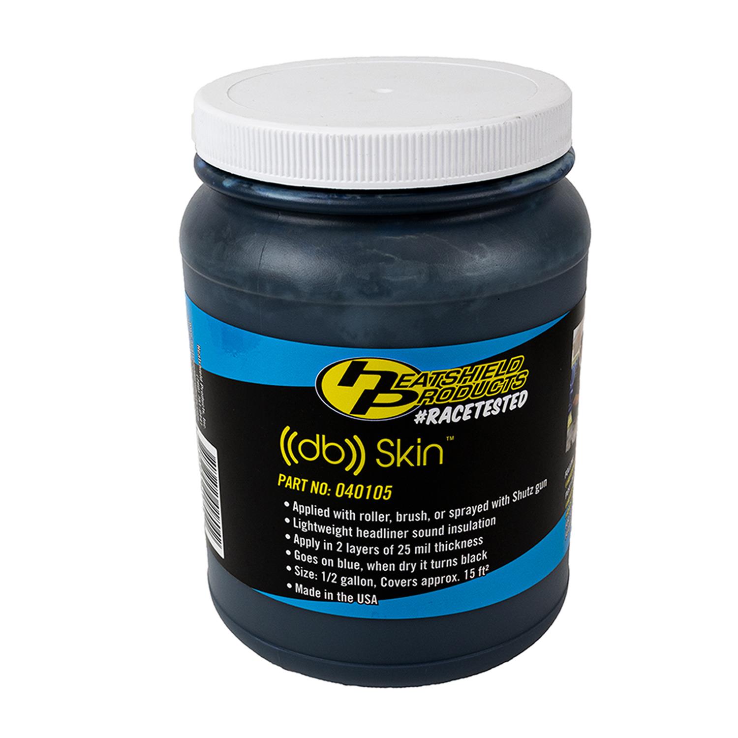 Heatshield Products db Skin Sound Deadener 040105 Deadening Coating, Deadener, 200 Degree Continuous Heat Protection, 15 sq. ft. Coverage, Sprayable or Brush-On, 64 oz., Each