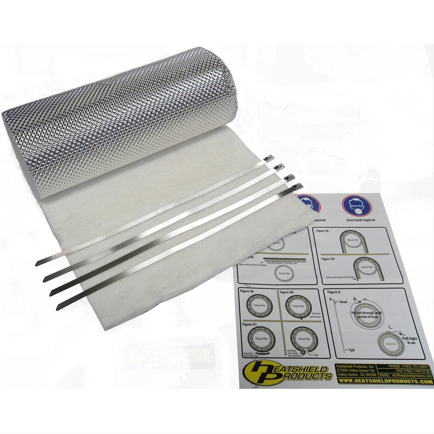 Heatshield Products Armor Exhaust Heat Shields 177015 Shield, Header Armor, Exhaust, 1,800 degrees F, 0.500 in. Thick, 18 in. Width, 24 in. Length, Pair thumbnail 2