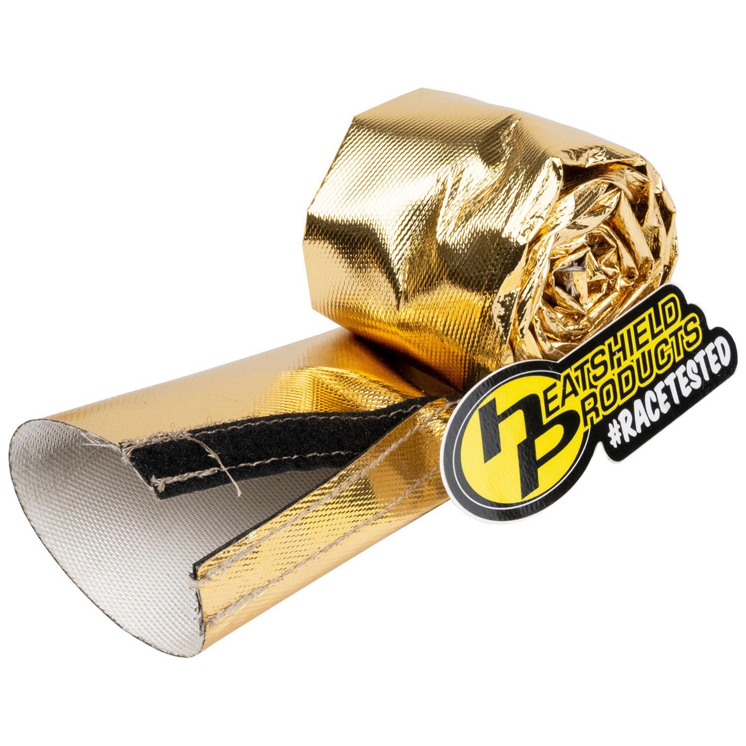 Heatshield Products Heat Sleeves 244112 Sleeve, - Reflective heat shield sleeve 1-1/2 id x 3 ft H&L seam- Cold Gold Sleeve shields up to 90 percent of radiant 1100F. thumbnail 2