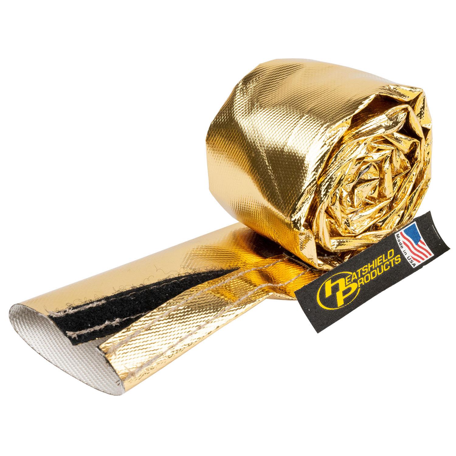 Heatshield Products Heat Sleeves 244114 Sleeve, - Reflective heat shield sleeve 1-1/4 id x 3 ft H&L seam- Cold Gold Sleeve shields up to 90 percent of radiant 1100F. thumbnail 2