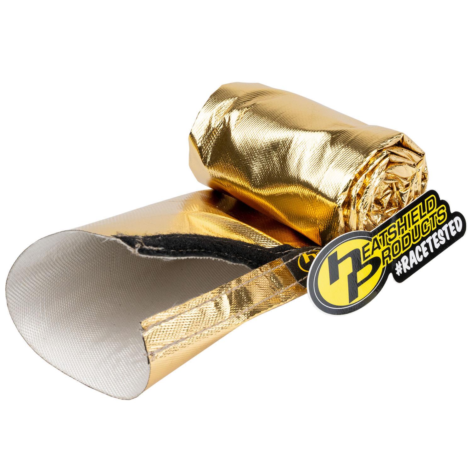 Heatshield Products Heat Sleeves 244212 Sleeve, - Reflective heat shield sleeve 2-1/2 id x 3 ft H&L seam- Cold Gold Sleeve shields up to 90 percent of radiant 1100F. thumbnail 2