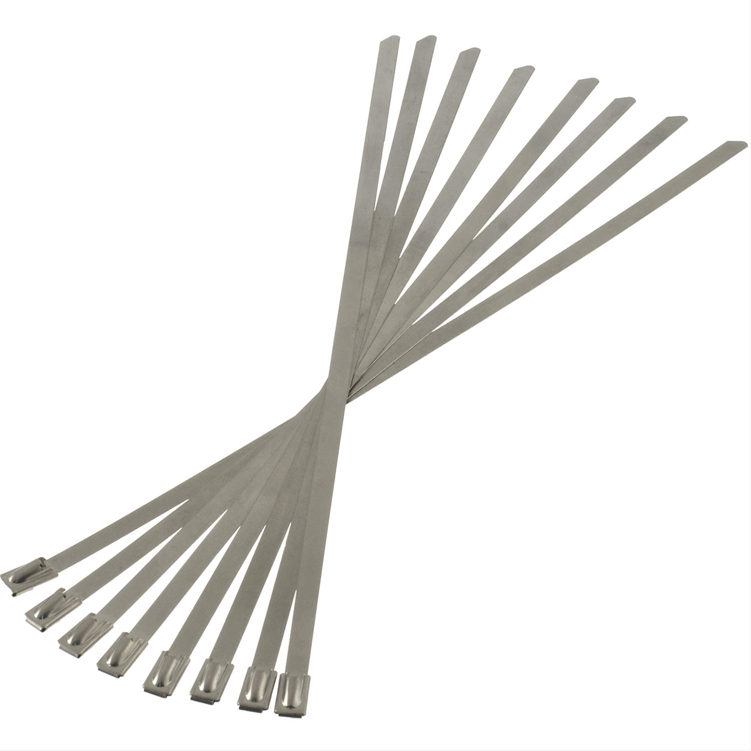 Heatshield Products Thermal-Tie Locking Ties 350008 Ties, Thermal-Tie, 1,800 degree F Rating, Stainless Steel, 3/16 in. Width, 8 in. Length, Set of 8