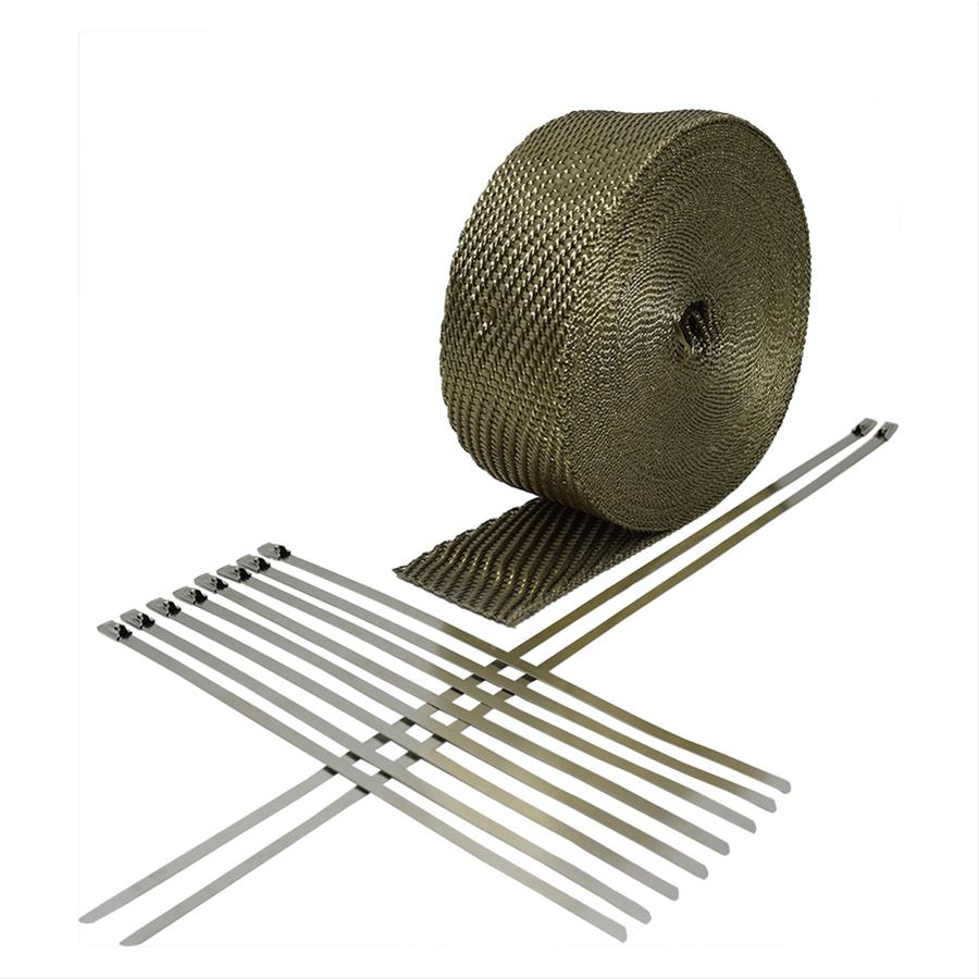 Heatshield Products Lava Exhaust Wraps 372051 Wrap Kit, 1200 degrees F, Rock, Natural Basalt 2.0 in. Width, 50 ft. Length, Stainless Steel Locking Ties, Kit thumbnail 2