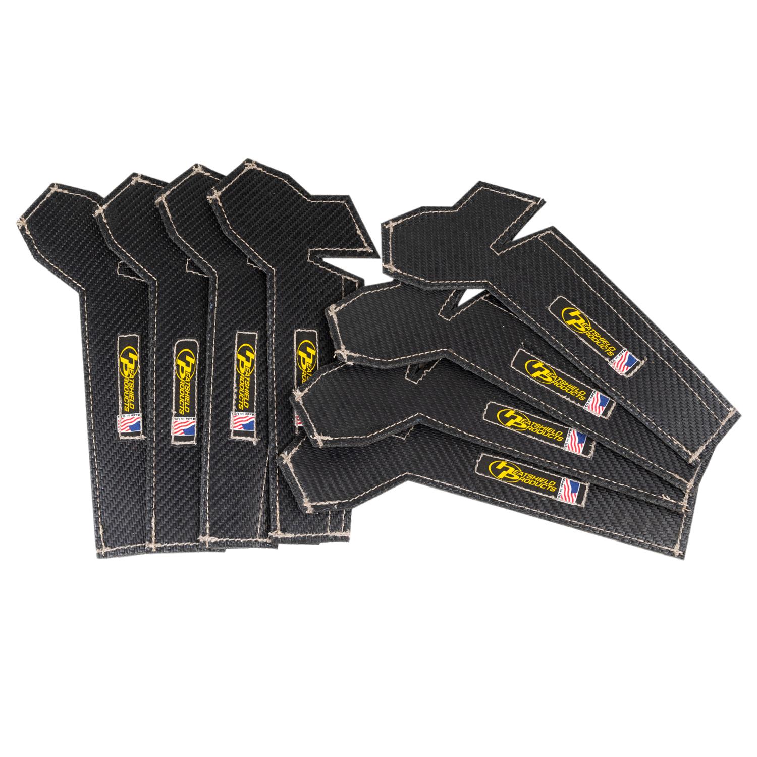 Heatshield Products Pro-Boot Heat Shields 400152 Spark Plug Boot Protectors, Shield, Stealth, Black, Hook and Loop, 6 in. Length, 90 Degree, Set of 8