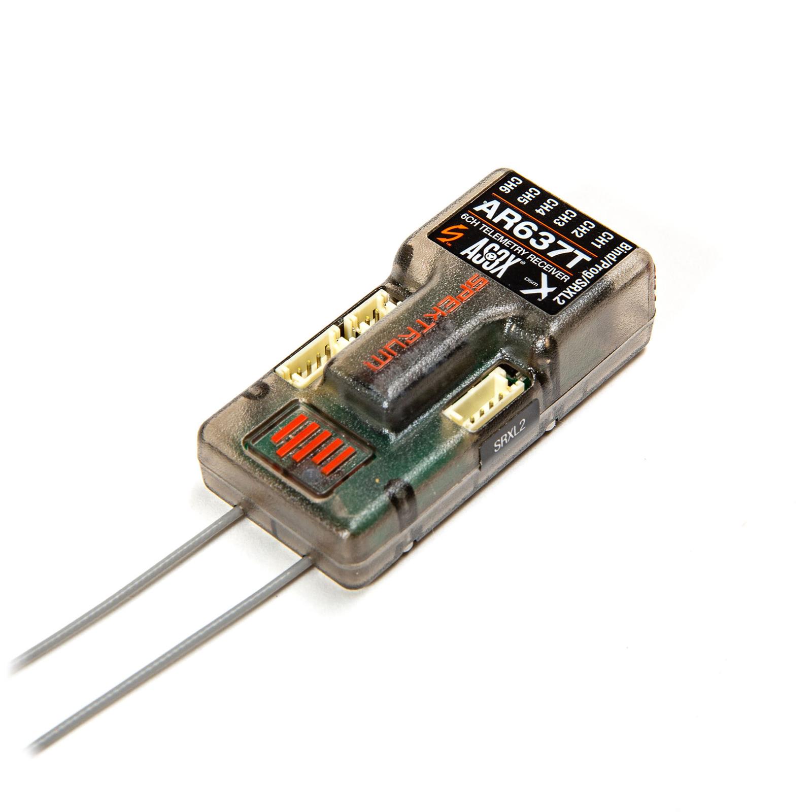 Spektrum SPMAR637T Spektrum RC AR637T DSMX AS3X and SAFE Telemetry Receivers Summit Racing
